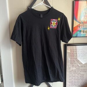 Gildan Black Graphic Tee with Yellow Accents